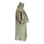 Vintage ESCADA 100% Silk Olive Green Sleeveless Pussybow Blouse Italian 44 VG