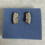 Vintage 2002 Avon Rhinestone Bar Goldtone Earrings New In Box Collectible