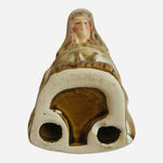 Set of 2 Porcelain Nativity Figurines Saint Joseph & Virgin Mary White Gold