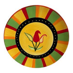 Vintage Hand Painted Ceramic Chili Pepper Plate 13" Southwest Sunburst VG