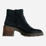 Lucky Brand Slyvin Black Leather Harness Ankle Boot Lug Sole Women's Size 9M NIB
