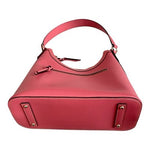 Dooney & Bourke Womens Pink Pebble Grain Leather Gold Logo Hobo Shoulder Bag