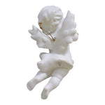 Dept 56 Large Cherub Angel Porcelain Ornament 8" Blowing Horn Winter Silhouette