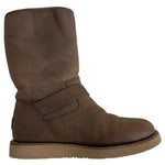 UGG Australia Sutter Brown Leather Sheepskin Mid Calf Buckle Boots Women’s 6