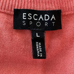 ESCADA Sport Womens Coral Pink Sleeveless Ribbed Knit Tank Top Sweater Size L VG