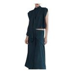 Zara Dark Blue Fluid Flyaway A-Line Wrap Midi Skirt Women’s Size M NWOT