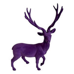 Large Purple Velvet Flocked Reindeer Deer Christmas Statue 18" Tall Figurine NIB