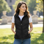 Kenneth Cole Reaction Black Down Puffer Vest Women’s Medium Zip Front