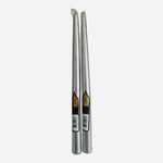 Hand Dipped Taper Candles Set of 2 Silver Metallic Tall Unscented  Elegant