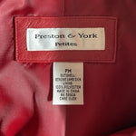 Preston York Red Lambskin Leather Jacket Button Front Trench Coat Women’s PM