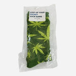 Men's Cannabis Leaf Crew Socks Green Yellow Plantlife Pattern Pocket Socks NWT