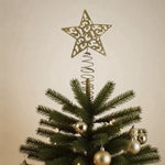 Gold Glitter Filigree Star Christmas Tree Topper VG