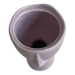 Modern Face Vase Ceramic Womans Head Planter Lilac Textured Small VG