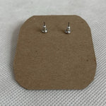 Square Cubic Crystal Stud Earrings Sparkling Clear NWOT