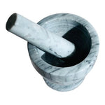 Sur La Table Grey Marble Mortar and Pestle Spice Herb Grinder Crusher 3.75" NWOB