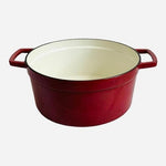 Vintage Martha Stewart Cllctn Red Enameled Cast Iron Casserole Dutch Oven w/ Lid