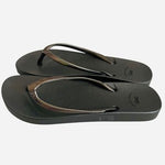 Gap Womens Size 6 Metallic Pewter Flip Flops Sandals NWOT