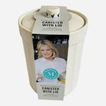 Martha Stewart Broadbrook Stoneware Canister with Lid 2Qt Cream 5.9x8.4" NWT