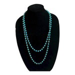 Chunky Turquoise Howlite Bead Rosary Chain Necklace 59” In Presentation Box