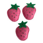 Felt Strawberry Rhinestone Padded Patch Applique Pink Craft 1 Pc New Handmade
