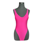 Relleciga Women's Neon Rose Thong One Piece Swimsuit S High Cut Low Back NWT