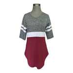 BSP Women's Colorblock Raglan Baseball Tee L Half Sleeve Varsity Stripe EXC