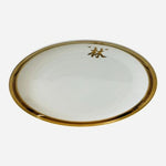 Vintage Fukagawa Arita Japan Gold Rim Monogram Plates Set of 5 Hand Painted EXC