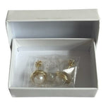 Adorina Pearl Framed 14K Gold Plated Stud Earrings Elegant NIB