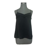 Mango Black Lace Satin Camisole Top Sleeveless V-Neck Lingerie Style Top Size S