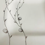 Vintage Crate & Barrel Square Ceramic Plate HandPainted Willow Silver Pods Italy