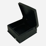 Vintage 1995 Black Metal Bidriware Jewelry Trinket Box India 3"x3" Good
