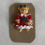 Vintage Hallmark Christmas Teddy Bear Brooch Christmas
