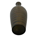 Unique Brown Stripe Textured Metal Vase Flower Vase Modern Home Decor 11.5" Tall