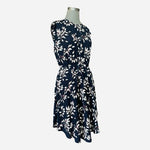 Collective Concepts Katelynn Dress Stitch Fix Navy Leaf Print Sleeveless S M NWT