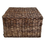 Large Brown Wicker Storage Basket Crate with Handles Home Organizer 16.5"x13"x10