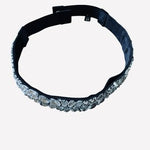 Boston Proper Black Crystal Embellished Elastic Waist Belt 1.5" Size 30-34 NWT