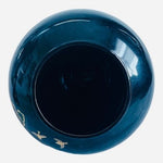 Large Japanese Ceramic Ginger Jar 12" Gold Black Geometric Canister Lid NWOB