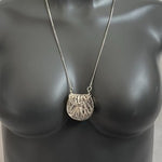 24” Vintage Filigree Mini Purse Pendant Necklace Silver Tone Jewelry