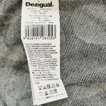 Desigual Women's Gray Black Fit Flare Dress M Embroidered Flower Long Sleeve EXC