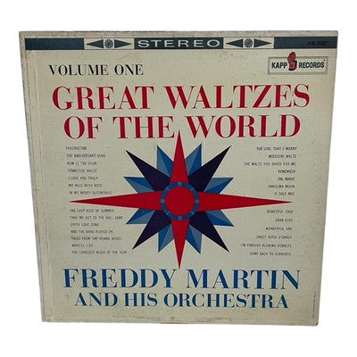 Freddy Martin Great Waltzes Of The World Vol. 1 LP 1961 Kapp KS-3261 Stereo