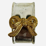 Vintage Silver Plated Napkin Rings Set of 6 Gold Bow Motif Two Tone VG