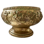 Vintage Gold Cherubs Bowl Large Ceramic Pottery Art Hand Painted 1996 Korea G