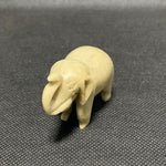 Hand Carved Stone Elephant Figurines Pair Natural Rock Sculpture Set Duo VG