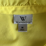 Worthington Yellow Ruffle V-Neck Blouse Cami Set Sheer Sleeveless Womens Sz M VG