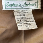 Vintage Stephanie Andrews Women's Brown Linen Suit 4P Double Breasted NWT