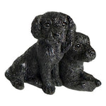 Dog Mate Labradors in Love Ceramic Figurine 4" Black Puppy Couple Sculpture Dog