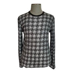 American Rag Houndstooth Long Sleeve Tee Gray Black Shirt Men’s Size M