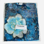Invisible World Women's 100% Silk Hand Painted Floral Scarf Blue 16”x54” New