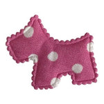 Pink Polka Dot Scottie Dog Padded Patch Applique Handmade New Handmade