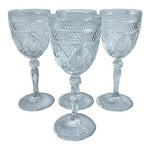 D'Arques Clear Cut Crystal Goblets Set of 4 Wine Water Glasses 8" France EXC